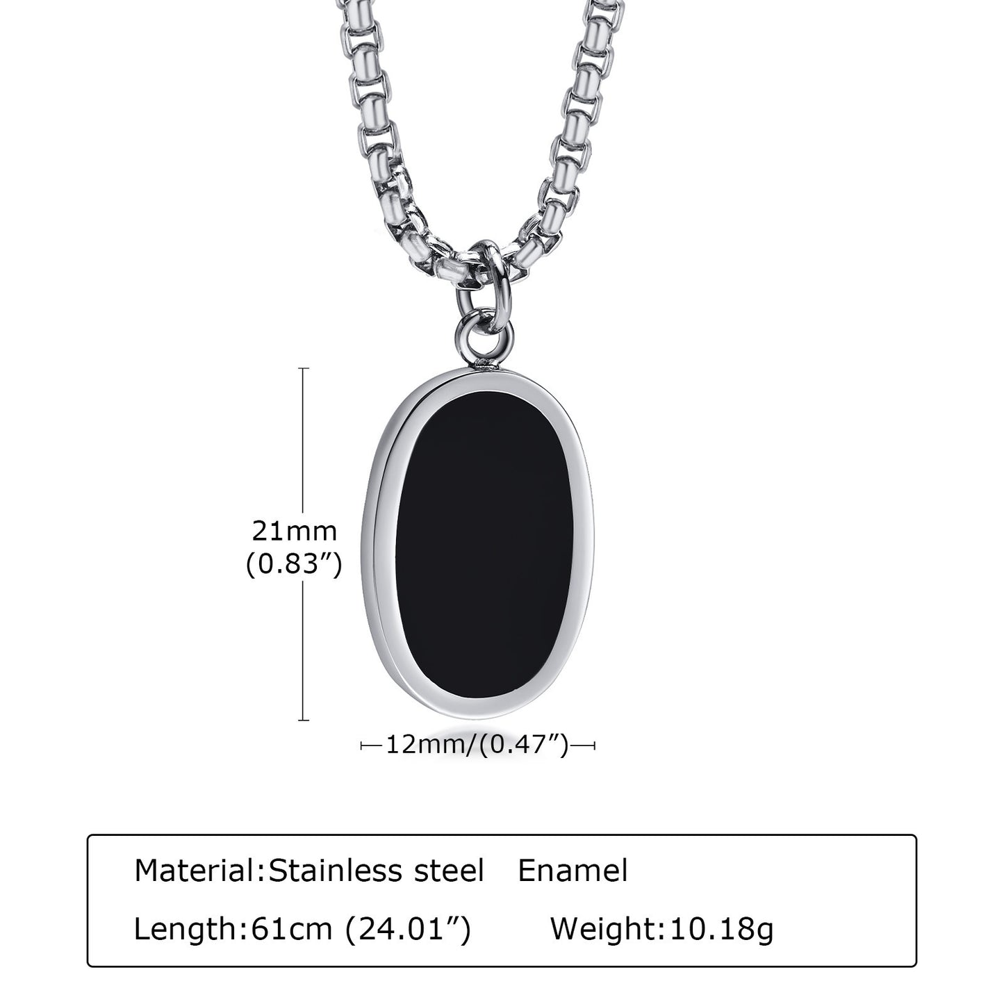 Stainless Steel Oval Necklace Steel Geometric Simple