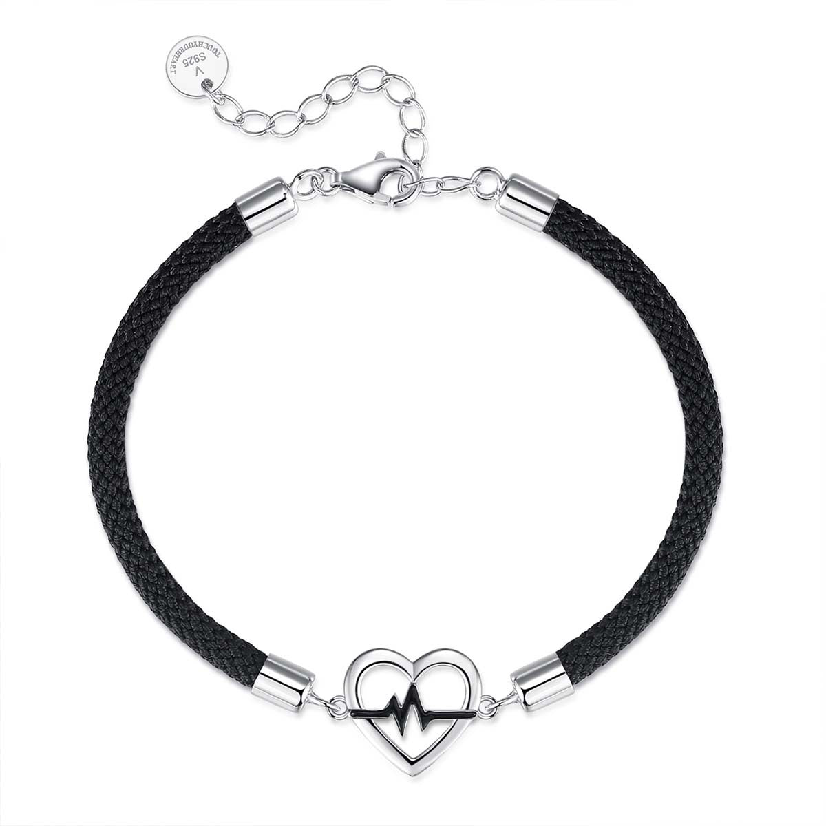 Bagley S925 Silver Jewellery Bracelet With High-level Sense Of Design Heartbeat Signal Couples Bracelet New