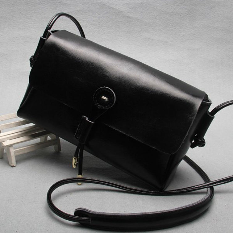 Leather bag bag buttons Korea new fashion shoulder bag ladies bags wholesale cross retro trend