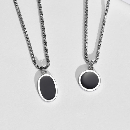 Stainless Steel Oval Necklace Steel Geometric Simple
