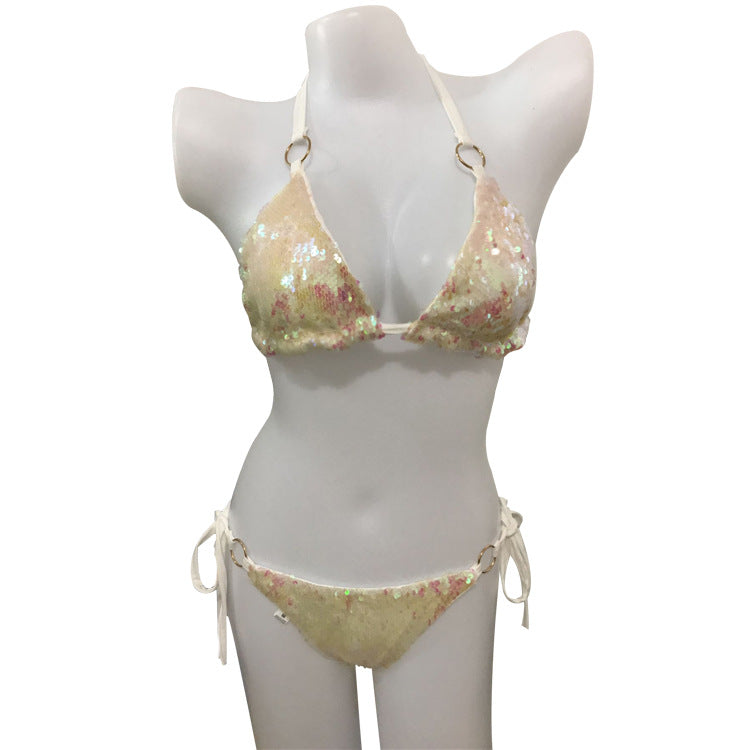 For The Cross-border Sexy Body Bra Strap Swimsuit Sequin Bikinis Suit With Explosion Models