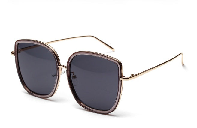 Big Square Sunglasses Women Transparent Frame Ocean Color Lens Glasses Vintage Sunglasses