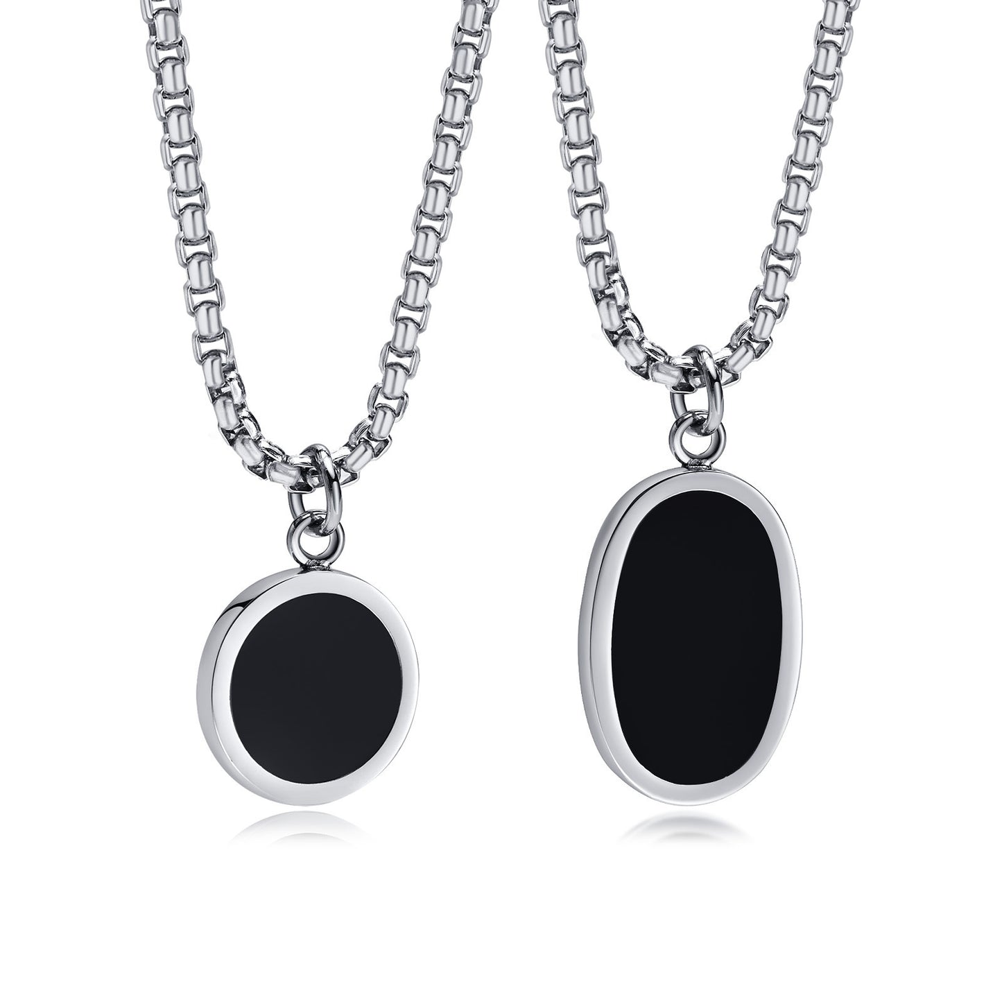 Stainless Steel Oval Necklace Steel Geometric Simple