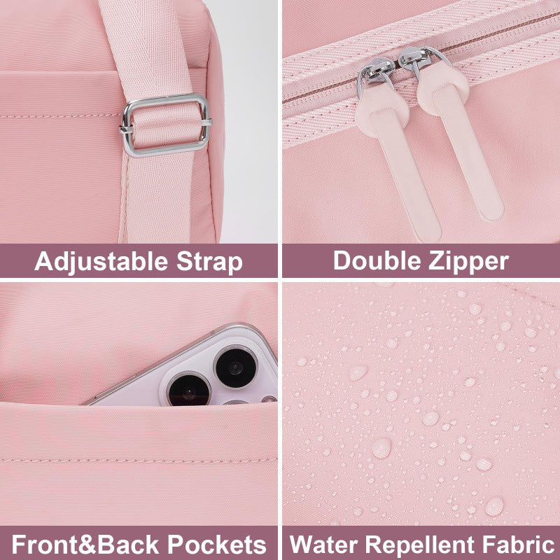 Fashion Personality Women's Pink Gym Bag Lightweight