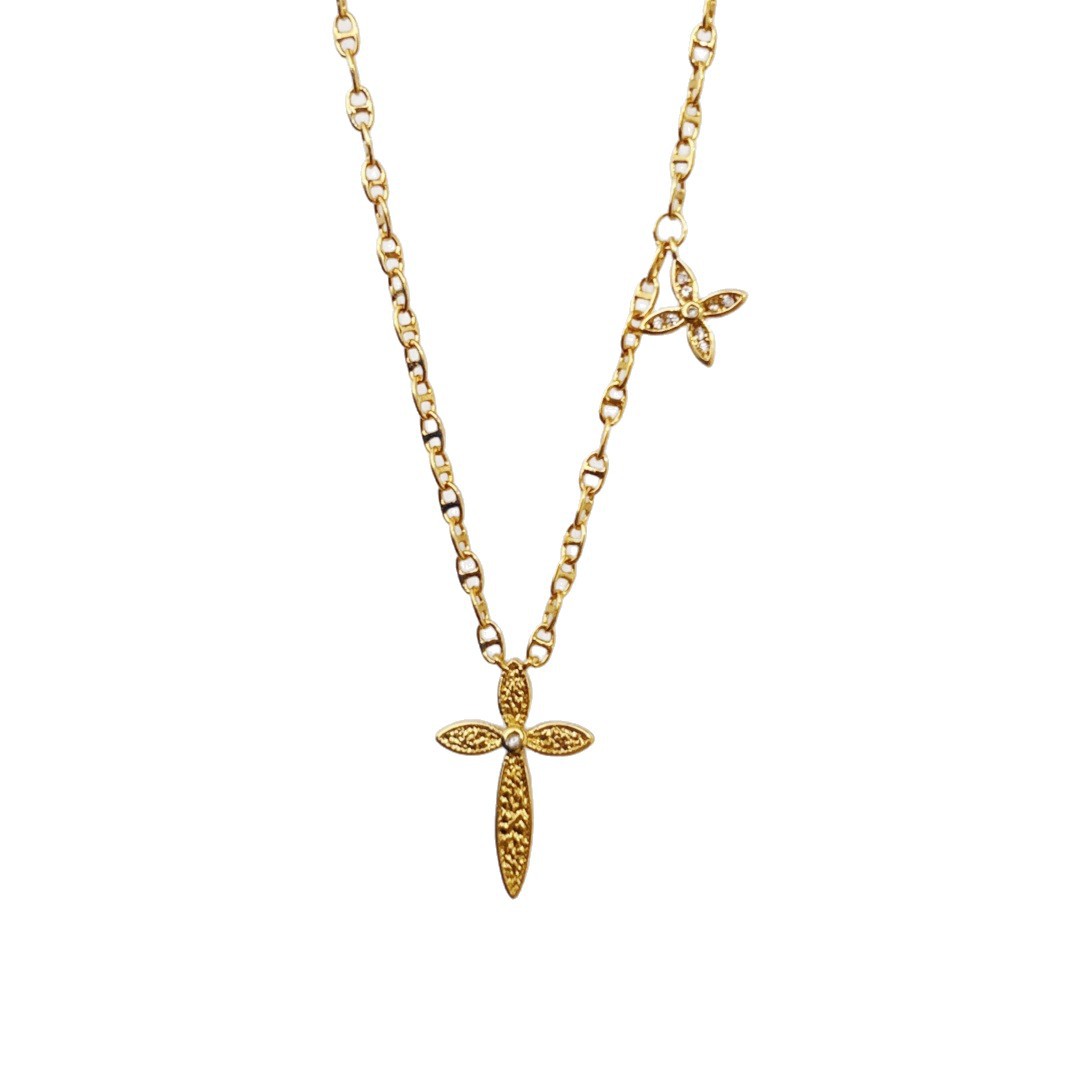 Mush Ice Cross Necklace Church Light Luxury Minority High-grade Female