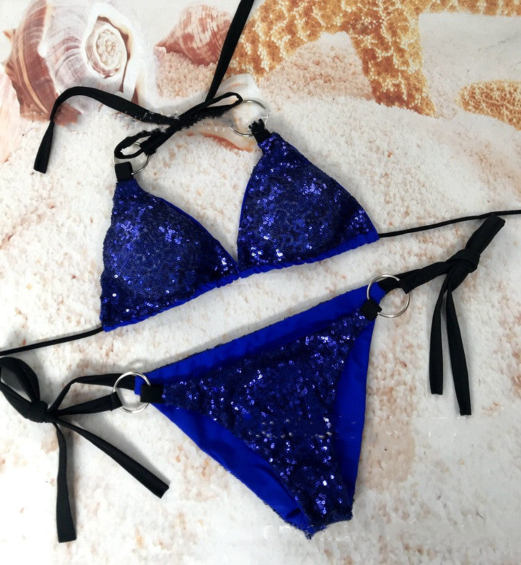 For The Cross-border Sexy Body Bra Strap Swimsuit Sequin Bikinis Suit With Explosion Models