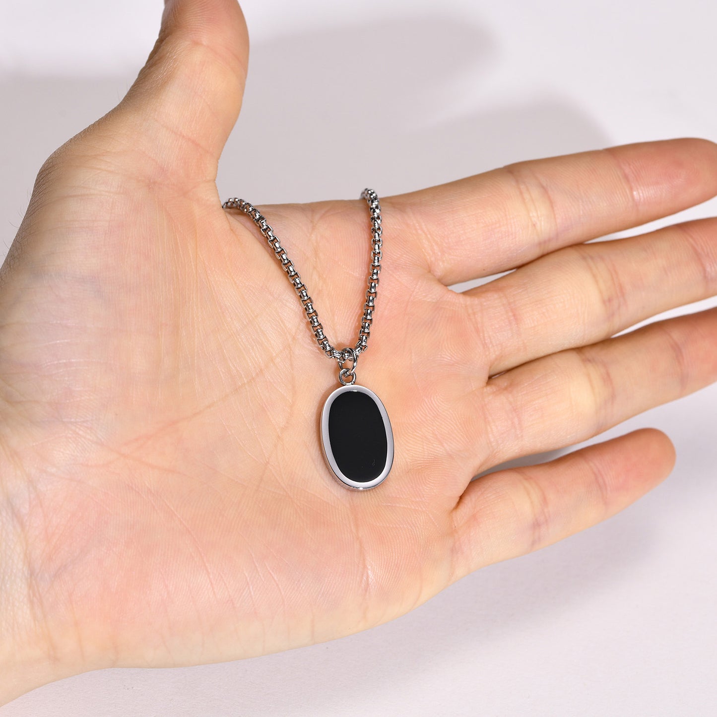 Stainless Steel Oval Necklace Steel Geometric Simple